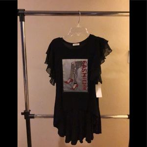 Women’s Rhinestone Black T-Shirt